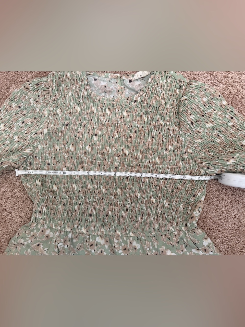 Hayden Girls Sage Green Floral Smocked Tiered Ruffle Dress Size L - Picture 10 of 10